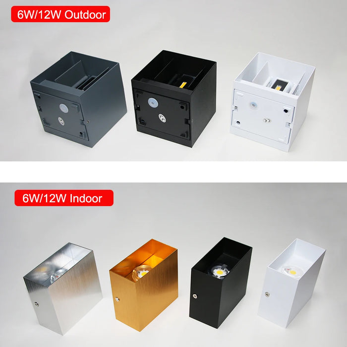 Modern Square LED Wall Lamp – IP65 Waterproof Up and Down Outdoor/Indoor Wall Light Fixture for Home, Porch, and Hallway