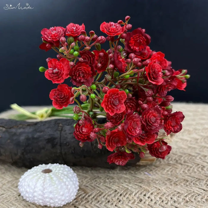 Vivid 6 Pcs/Bundle Babysbreath Artificial Flowers – Multicolor Fake Flower Arrangement for Home, Garden, and Wedding Decor