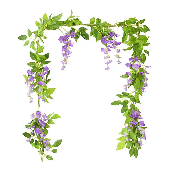 180cm Artificial Wisteria Garland – Fake Ivy Vine for Wedding Arch, Room, Garden, Baby Shower & Floral Decorations