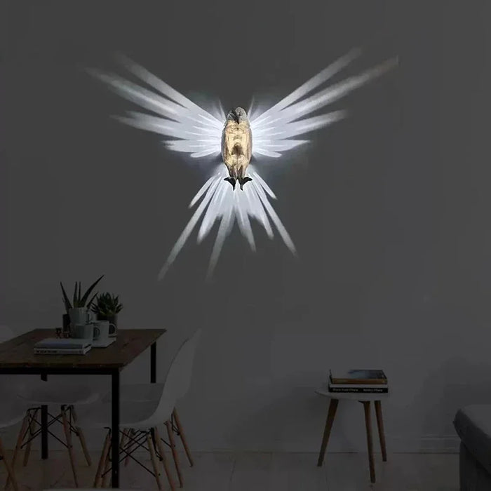 Creative Bird Wall Lamp – Halloween Owl & Eagle Shape Projector Light, 3D Animal Design, Modern Sconce for Bedroom, Living Room, and Hallway