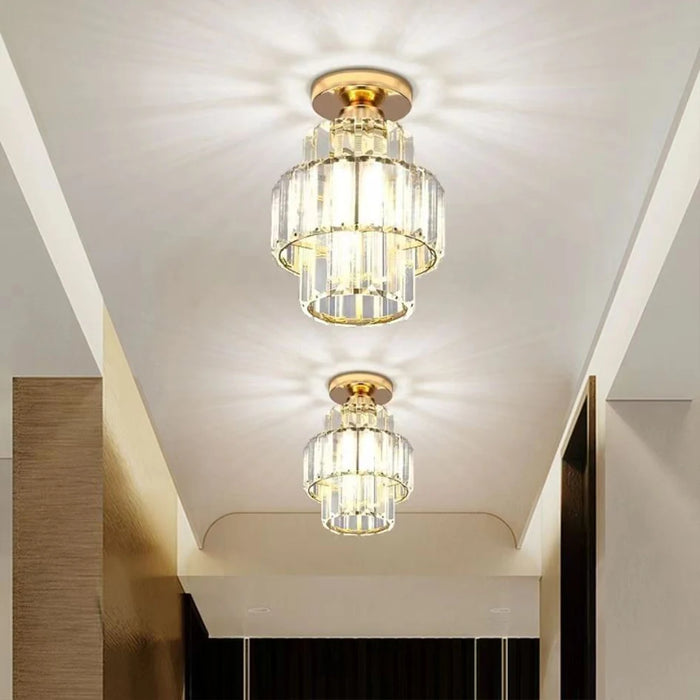 Elegant Crystal E27 Ceiling Chandelier – Contemporary Home Decor Ceiling Lamp for Living Room, Dining Room, Hallway, and More