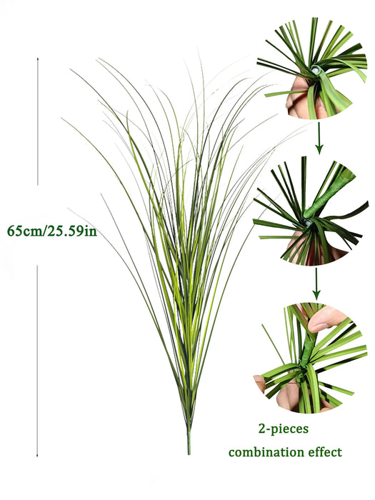 Large Artificial Reed Grass – Faux Onion Grass Plants for Wedding, Garden, and Office Décor – PVC Tropical Green Leaves Bouquet (50-95cm)