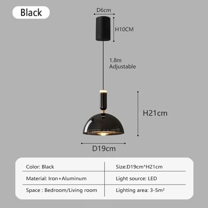 Nordic Liftable LED Pendant Light – Modern Iron Hanging Lamp for Bedroom, Living Room, Study, and Bar (Adjustable Height, Warm Light)