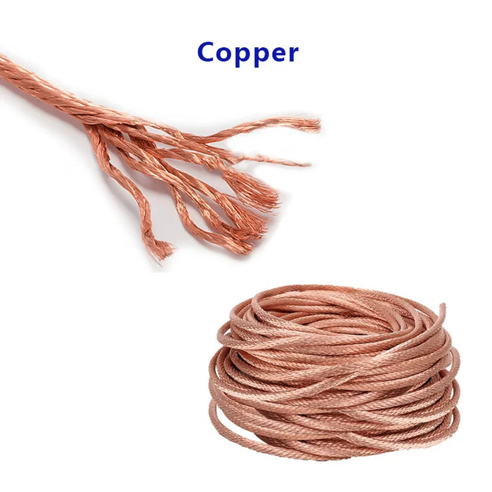 10 Meters Bare Pure Copper or Tinned Copper Wire – Stranded Round Conductive Wire for Grounding & Soft Connections