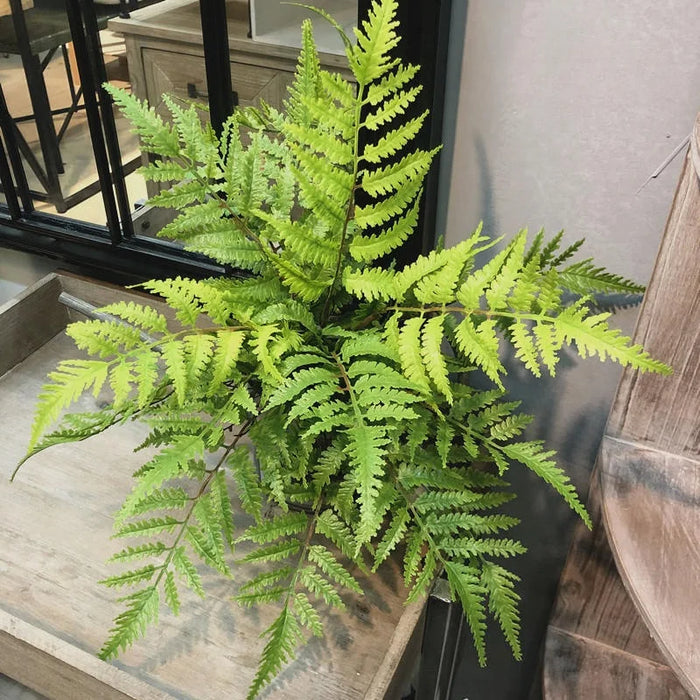 Artificial Persian Fern Plant – 7 Branches with 15 Green Leaves for Bedroom, Party, and Home Decoration
