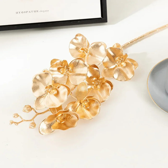 Artificial Golden Ginkgo Leaf & Eucalyptus Flower Arrangement – Perfect for Weddings, Home Decor, Christmas, and Special Occasions