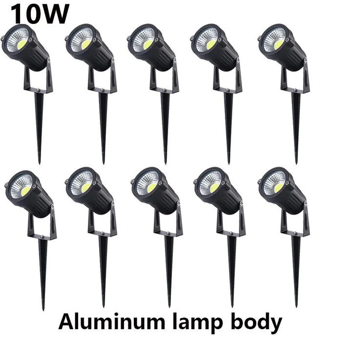 LED Garden Spike Lamp – 5W 10W 15W Outdoor Waterproof Lawn Spotlights for Pathways, Terrace, and Garden Decoration – AC220V/DC12V