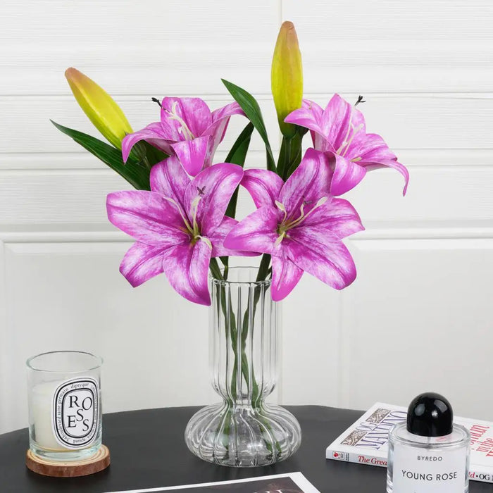 41cm Artificial Silk Lily Bouquet – DIY Creative Floral Arrangement for Home, Wedding, Party & Living Room Decor – Perfect Gift for Friends