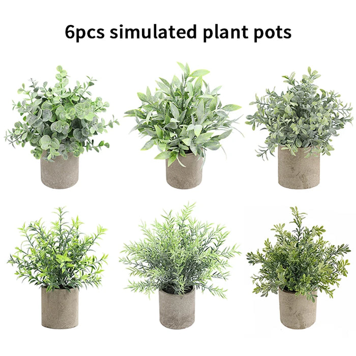 Artificial Eucalyptus Plant in Pot – Small Fake Bonsai for Home, Office, and Restaurant Desk Decoration
