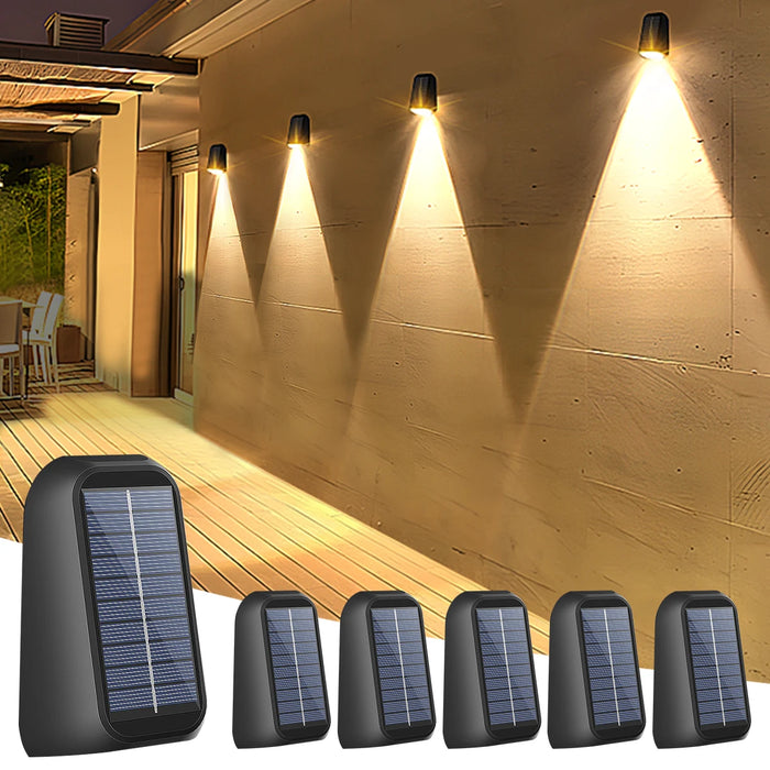 RGB Solar Fence Lights – Outdoor Waterproof Wall and Deck Lamp with 8 Color Modes & Dusk-to-Dawn Sensor for Garden, Patio, Railing, and Steps