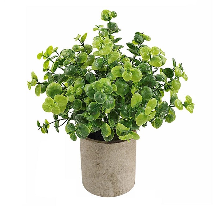 Artificial Eucalyptus Plant in Pot – Small Fake Bonsai for Home, Office, and Restaurant Desk Decoration