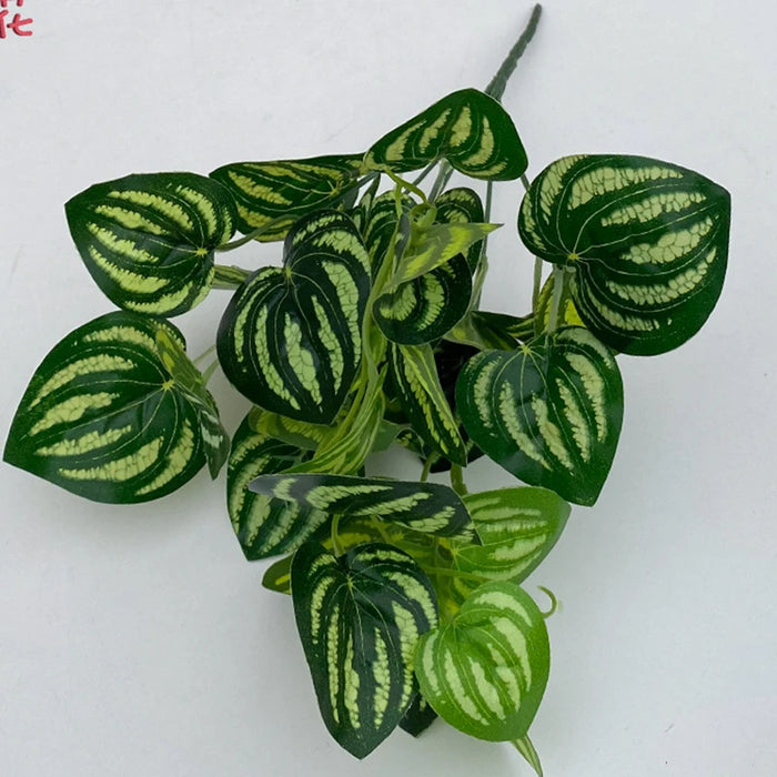 Artificial Green Plant Wall with Plastic Flowers – Realistic Tactile Greenery for Home & Outdoor Decoration