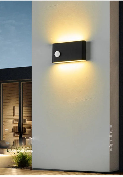 Modern LED Wall Light with Motion Sensor – IP65 Waterproof Outdoor/Indoor Wall Lamp, 12W Aluminum Fixture for Garden, Porch, Hallway