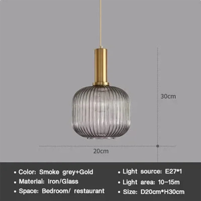 Modern Nordic Glass Pendant Light – Single Head LED Hanging Lamp for Dining Room, Bedroom, Cafe, and Study – White, Green, Cognac & More