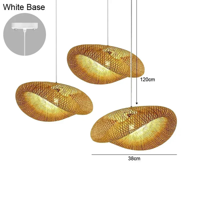 Handcrafted Bamboo Pendant Light – 40cm Rattan Woven LED Ceiling Lamp for Bedroom, Living Room, and Hotel Hall – Eco-Friendly Home Decor