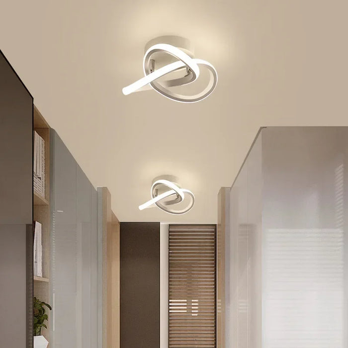 Modern LED Wall Lamp – Trefoil Black & White Ceiling Light for Bedroom, Living Room, Corridor, and Study with Remote Control and Dimmable Options