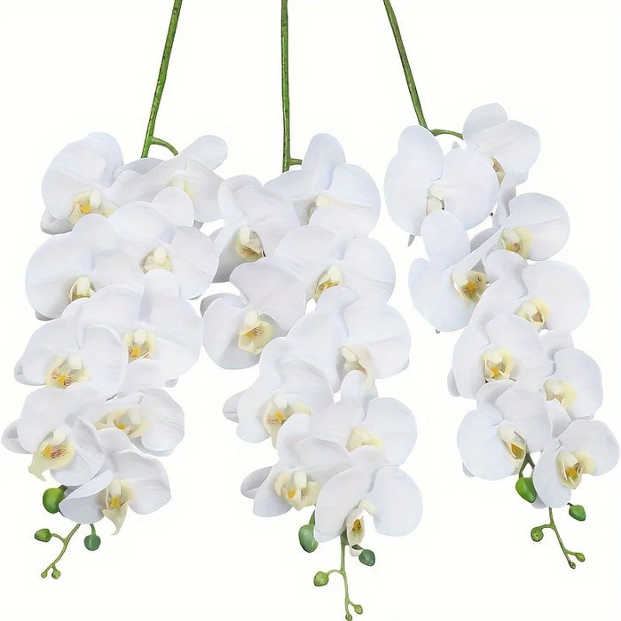3Pcs Artificial Butterfly Orchid Bouquet – 38 Inch Faux Flowers for Wedding, Home, Garden, and Party Decorations
