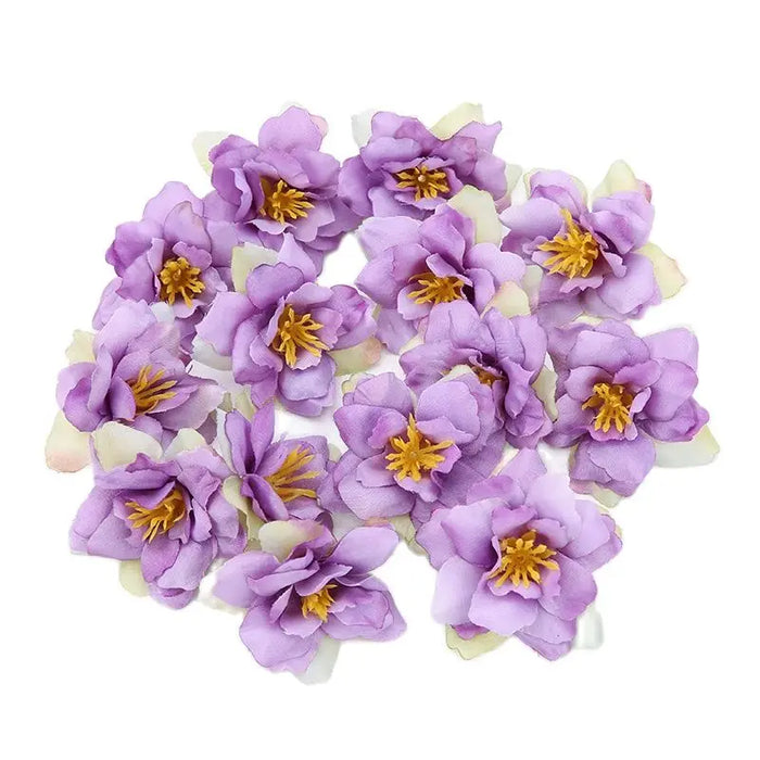 10PCS Artificial Silk Rose & Orchid Flower Heads – 5.5cm Decorative Flowers for DIY Wreaths, Wedding Decorations, and Home Craft Projects