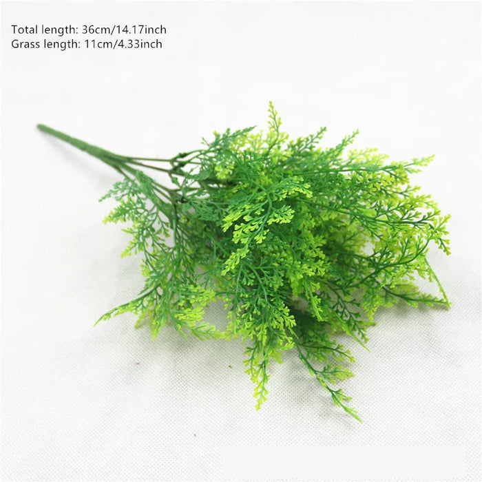 7 Branches Artificial Persian Grass – Faux Plastic Fern for Garden, Home, Vase, and Wedding Décor
