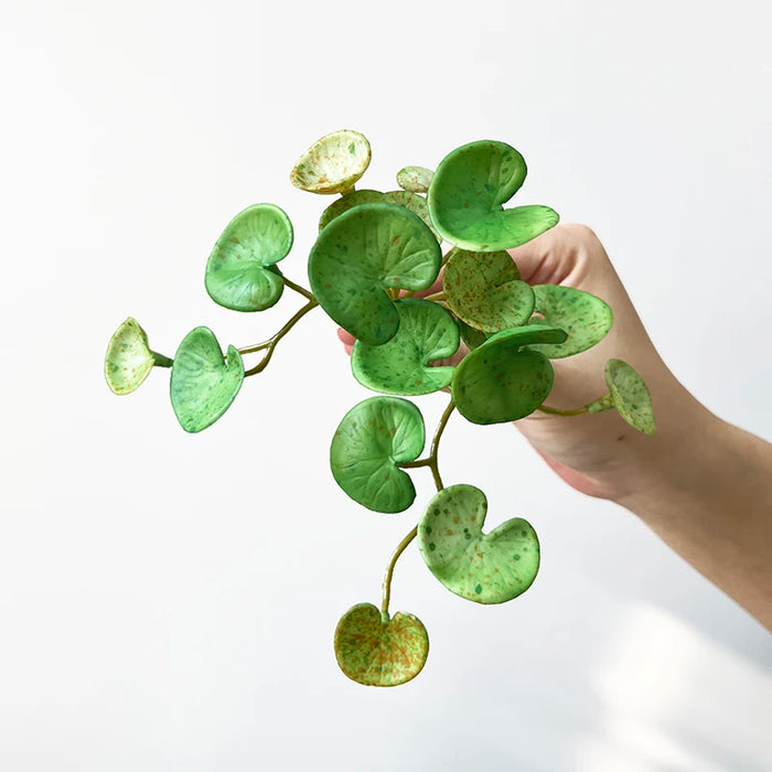 Artificial Copper Coin Grass – Mini Faux Greenery Bouquet for Home, Office & Garden Décor