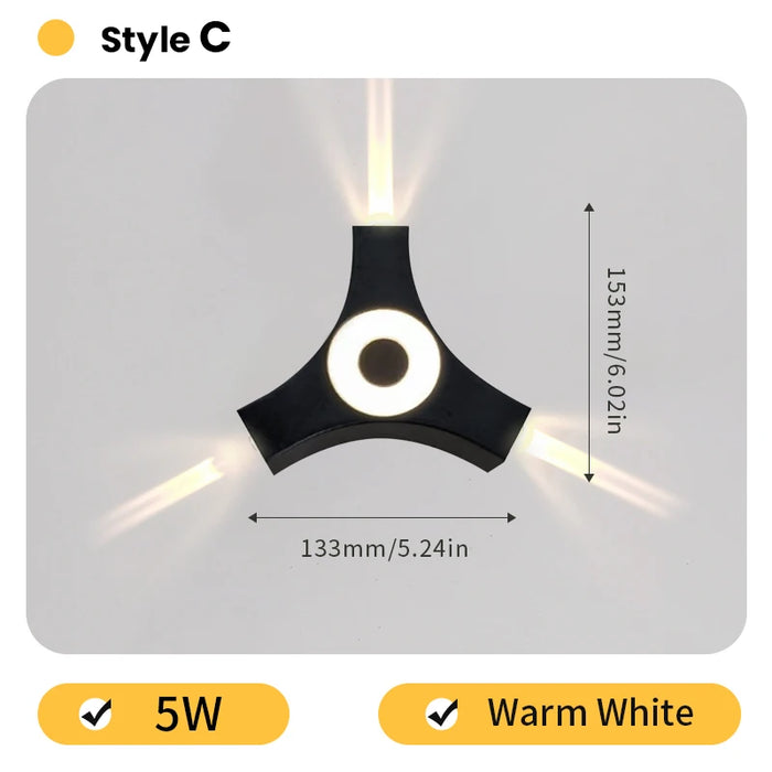 LED Outdoor Wall Lamp – IP66 Waterproof Modern Black Wall Light for Garden, Corridor, and Indoor Spaces (4W/6W/8W)