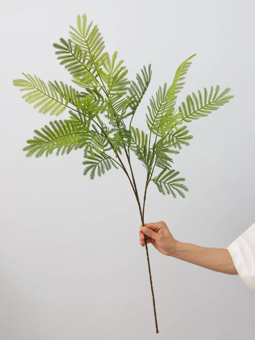 Artificial Mimosa Herb Green Plant with Silicone Leaves – Wedding, Studio, and Hotel Decoration, Soft Floral Branch for Home and Event Decor