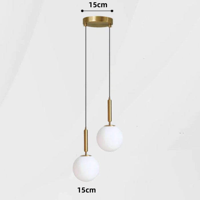 Modern Glass Ball LED Pendant Lamp – Gold Hanging Light Fixture for Kitchen, Dining Room, and Bedroom Decor