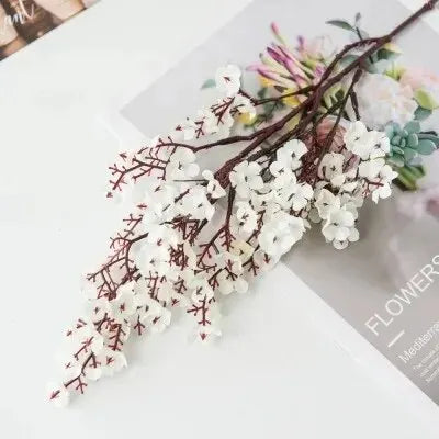 Cherry Blossoms Artificial Flowers Baby's Breath Gypsophila – Faux Silk Flowers for Wedding & Home Vase Decoration