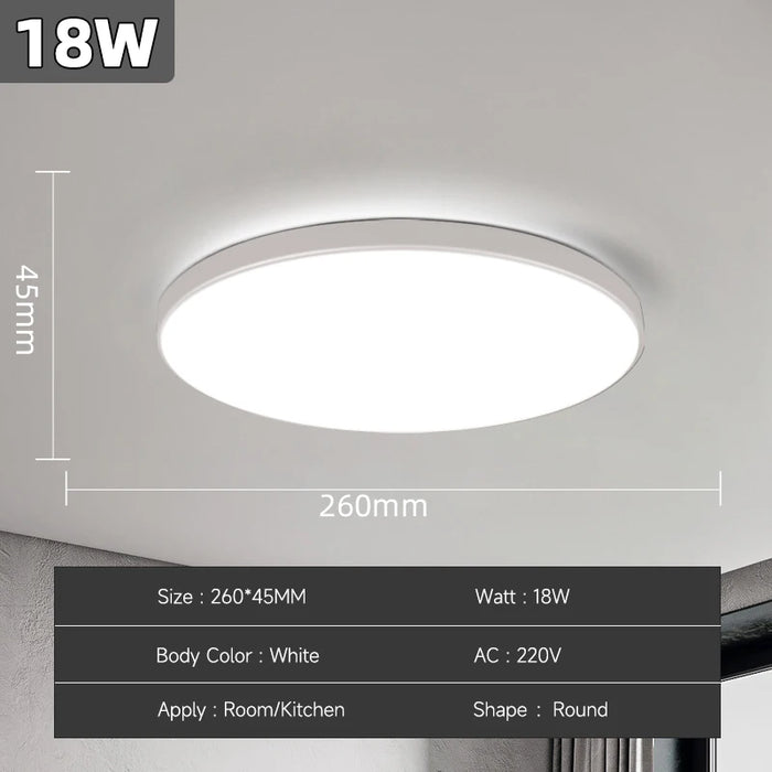 Modern LED Ceiling Lamp – 18W/30W/40W/72W Round Ceiling Light for Living Room, Bedroom, Kitchen, and Bathroom