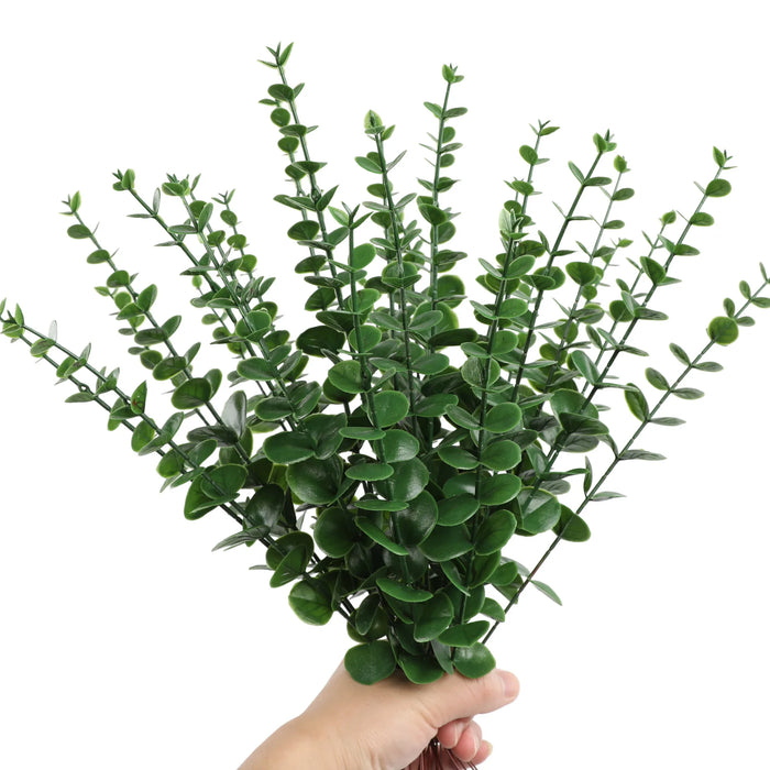 12pcs Artificial Eucalyptus Stems – Silver Dollar Greenery for Wedding Bouquets, Floral Arrangements, and Home Decor