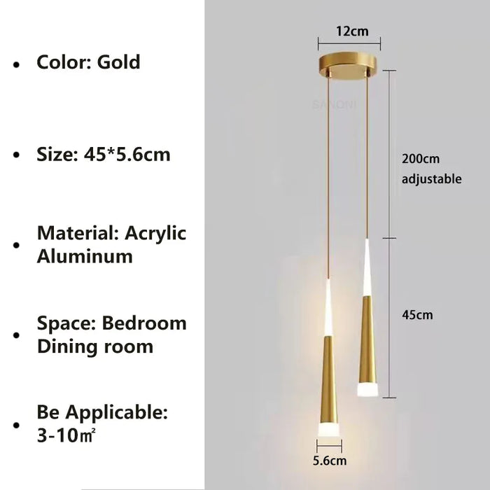 Nordic LED Pendant Lamp – Long Hanging Wire Chandelier for Bedroom, Living Room, Dining Room, and Study – Modern Home Decor Light Fixture