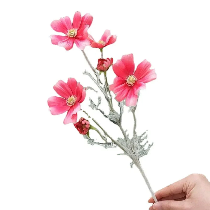 6-Head Artificial Cosmos Flowers – Silk Floral Home Decor for Living Room, Weddings, and Special Events