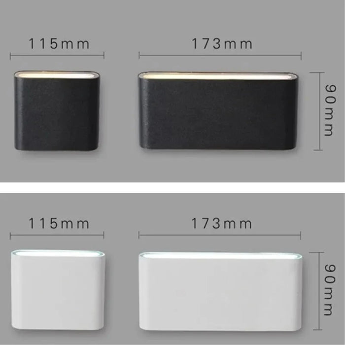 Outdoor Waterproof LED Porch Lights – Dual-Head Up & Down Wall Lamp, IP65 Rated, Modern Aluminum 6W/12W AC85-265V for Indoor & Outdoor Use