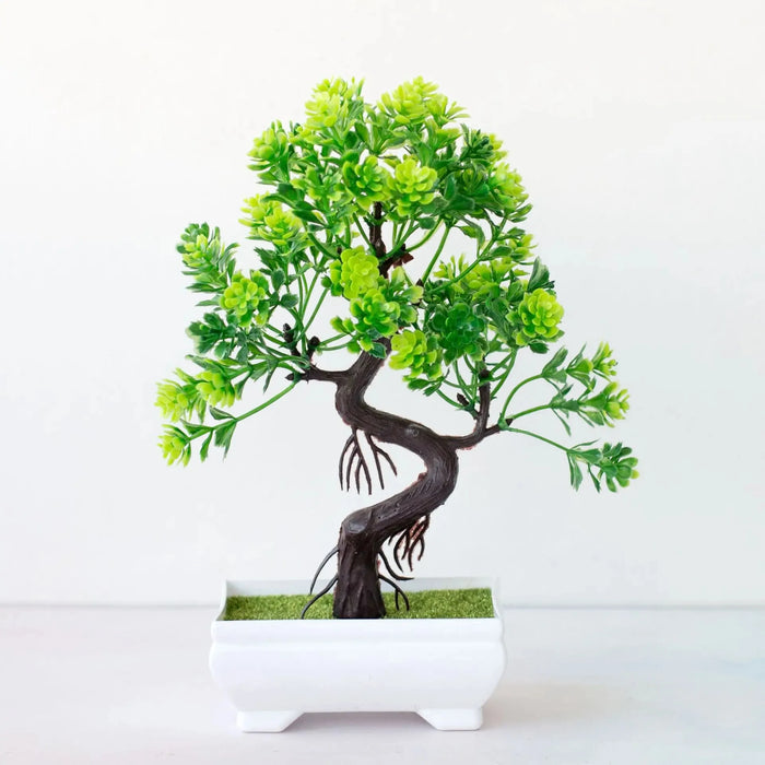 Artificial Bonsai Tree – 21pcs Plastic Potted Plants for Home, Office & Table Décor