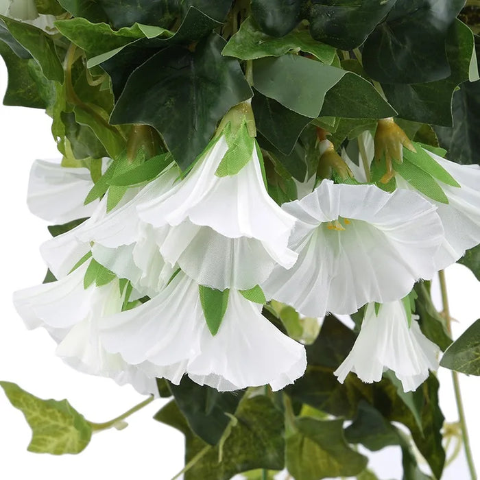 Artificial Morning Glory Trumpet Flower Vine – Silk Rattan Orchid for Home, Balcony, and Garden Wall Hanging Outdoor Decor