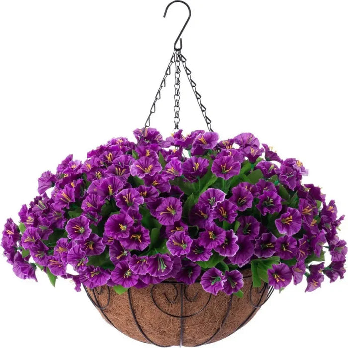Artificial Hanging Flower Basket – 30cm Garden Decoration with Coconut Liner for Balcony, Patio, and Home Décor