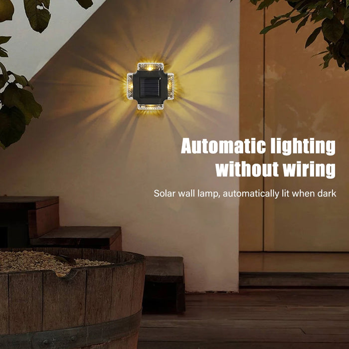 LED Solar Wall Lamp – Waterproof Up & Down Luminous Lighting for Garden, Fence, Stairs & Outdoor Decor
