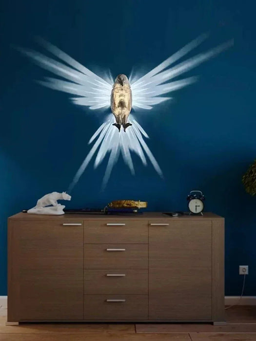 Creative Bird Wall Lamp – Halloween Owl & Eagle Shape Projector Light, 3D Animal Design, Modern Sconce for Bedroom, Living Room, and Hallway