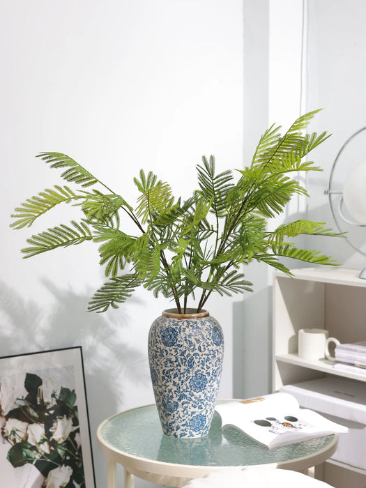 Artificial Mimosa Herb Green Plant with Silicone Leaves – Wedding, Studio, and Hotel Decoration, Soft Floral Branch for Home and Event Decor