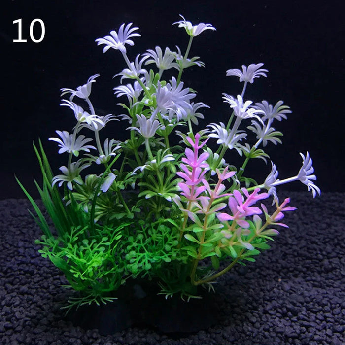 Artificial Aquarium Decor Plants – Plastic Water Grass Ornament, 14cm Tall Aquatic Plant for Fish Tank Decoration, 12 Color Options