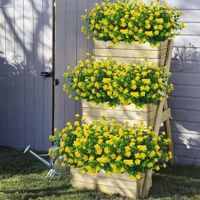 1 Bundle UV Resistant Artificial Flowers – Greenery Shrubs for Outdoor, Kitchen, Office, Wedding, and Garden Decor