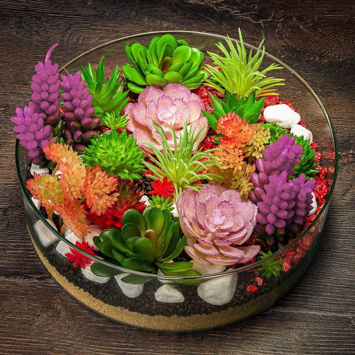 24pcs Artificial Succulent Plants – Realistic Faux Cactus and Aloe Stems for Terrariums, Wedding, Party, and Home Décor