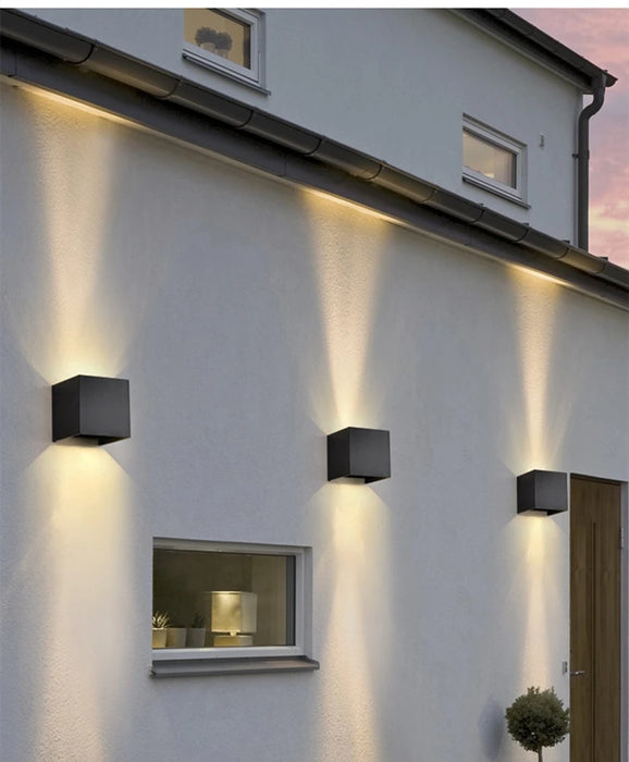 12W LED Wall Light – Modern Waterproof Outdoor Wall Lamp with Adjustable Beam for Porch, Garden, Balcony, and Terrace (IP65, Up and Down Lighting, Warm/Cool/Color Options)