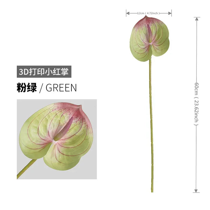 Artificial Red Palm Plant – 3D Printed Simulation Flower for Living Room, Home, and Wedding Decoration – Realistic Fake Palm Leaf