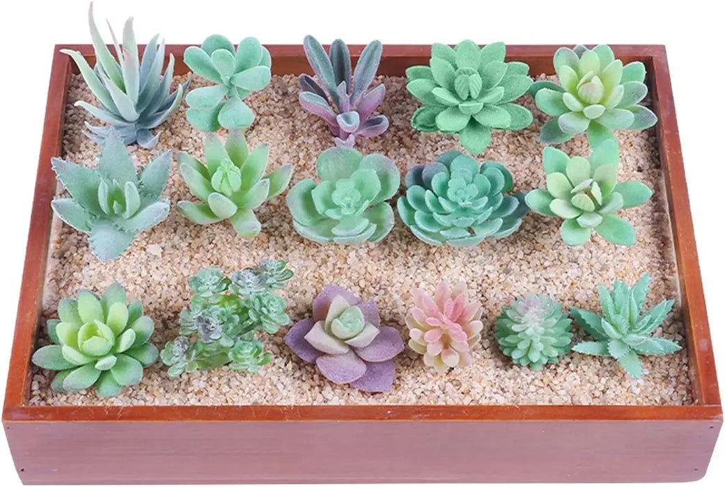 16 Pcs Realistic Textured Artificial Succulents Set – Mini Faux Succulent Plants for Home, Office, Garden & DIY Decor
