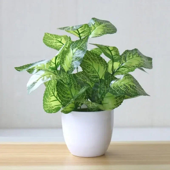 Artificial Bonsai Plant – Lifelike Simulation Green Basil, Red Basil, Maple Leaf & Watermelon Leaf – Perfect for Home, Office, Living Room & Desk Decoration