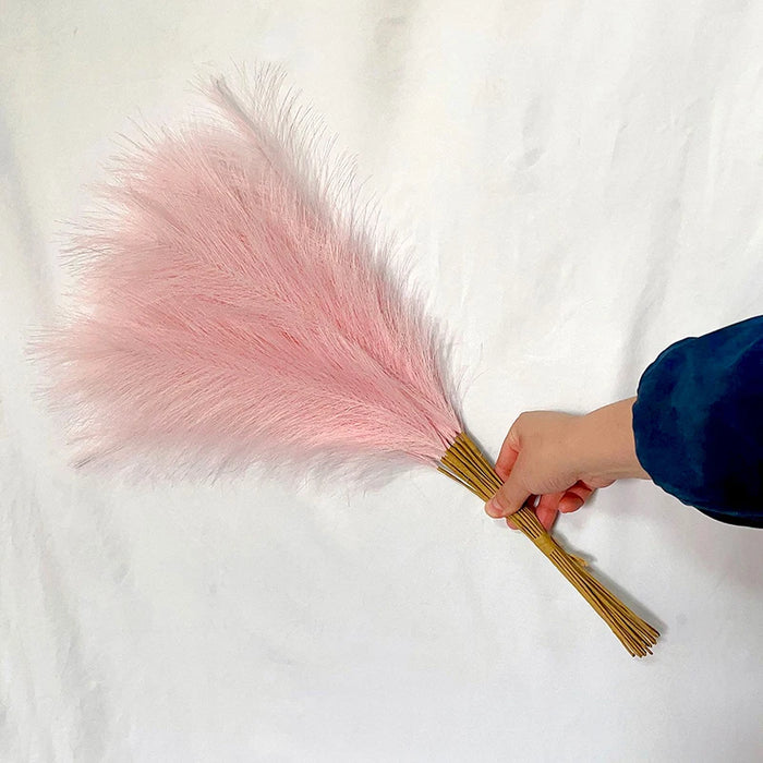 10pcs Artificial Pampas Grass – Blue Fake Reed Flowers for Wedding, Home, Party, and Vase Decoration