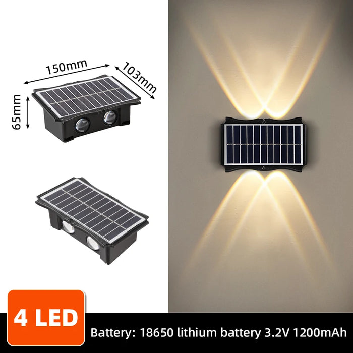 Solar LED Wall Light – Waterproof Outdoor Lamp for Garden, Balcony & Yard Decoration