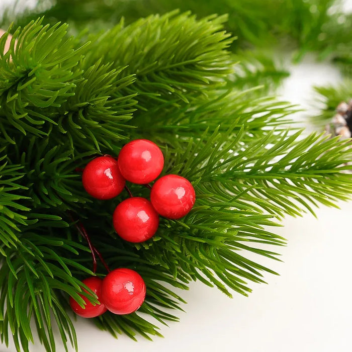 Artificial Pine Needles for Christmas Decoration – 6-12cm Green Fake Pine Branches for DIY Wreaths, Xmas Tree, & Ornaments