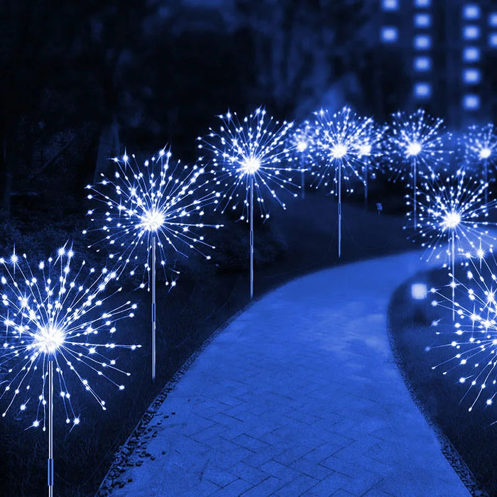 LED Solar Firework Lights – Waterproof Outdoor Garden Decoration Fairy Lights for Lawn, Patio, and Landscape, IP68 Protection